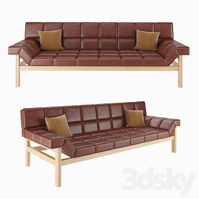 3d Models Sofa Cb2 Drops Leather, Cb2 Leather Sofa