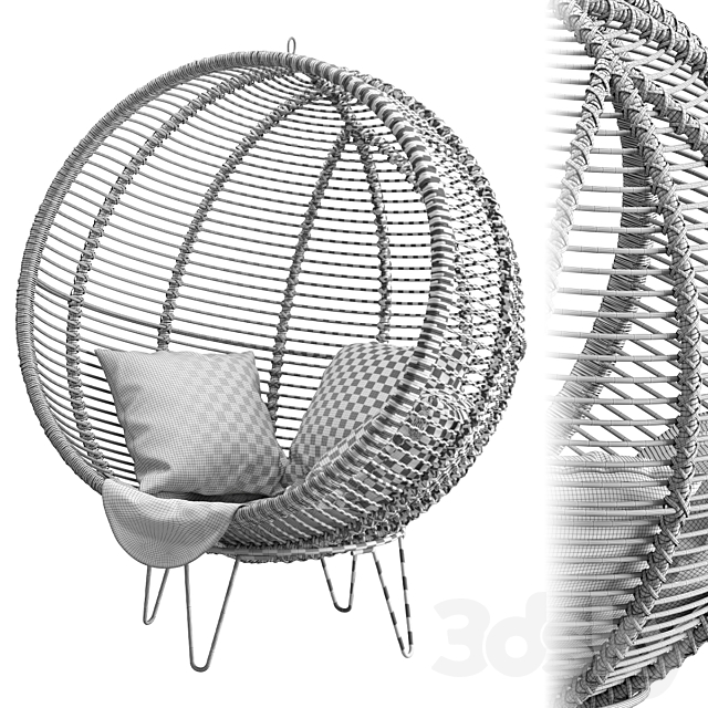 3d Models Arm Chair Rattan Cocoon Chair Cox Cox