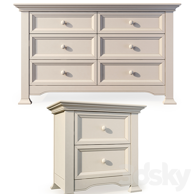 3d Models Sideboard Chest Of Drawer Chest Of Drawers Sideboard And Bedside Table Medford Dresser Nightstand By Centennial