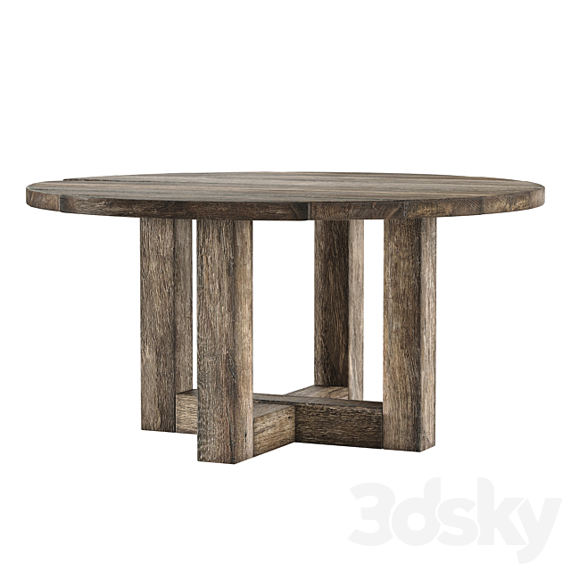 Restoration Hardware Reclaimed Rustic, Reclaimed Rustic Oak Round Dining Table