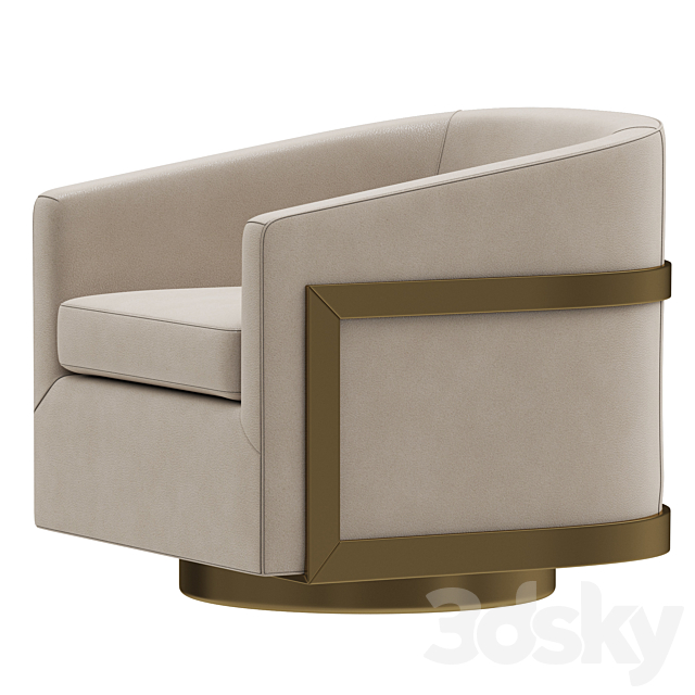 Restoration Hardware Reginald Leather Swivel Chair Arm chair 3D Models