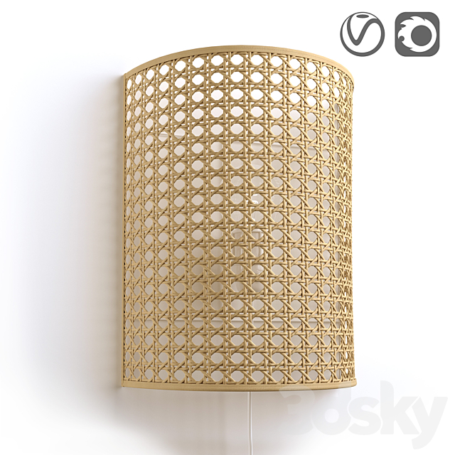 Rattan wall light Clearance