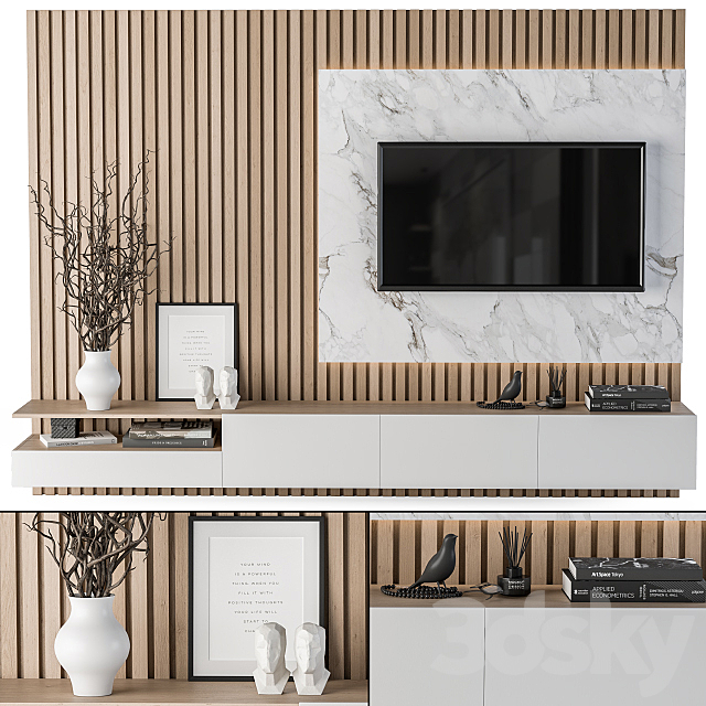 3d Models Tv Wall Tv Wall White Marble And Wood Set 06 I think it makes for a very nice artistic living room textures from poliigon.com. tv wall white marble and wood set 06