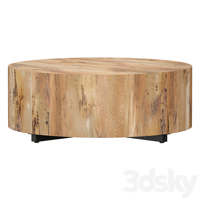 3d Models Table Dillon Spalted Primavera Round Wood Coffee Table Crate And Barrel