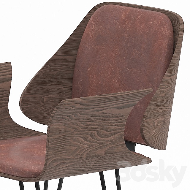 Corvus Marsala Industrial Mid-Century Accent Chair