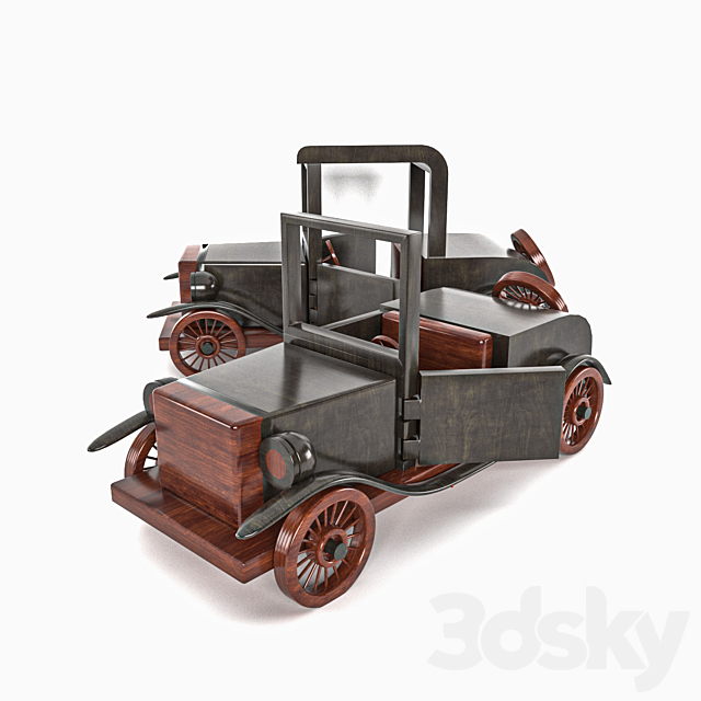 Old Wood Toy Cars - Toy - 3D Models