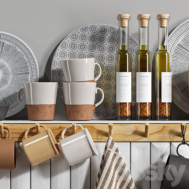 3d models: Other kitchen accessories - Decorative kitchen set 04