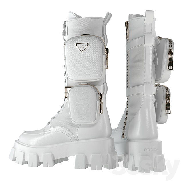 prada boots white