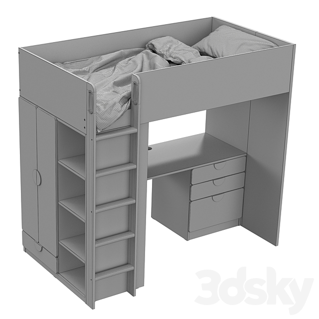 Bed Smostad Smastad Ikea Bed 3d Models