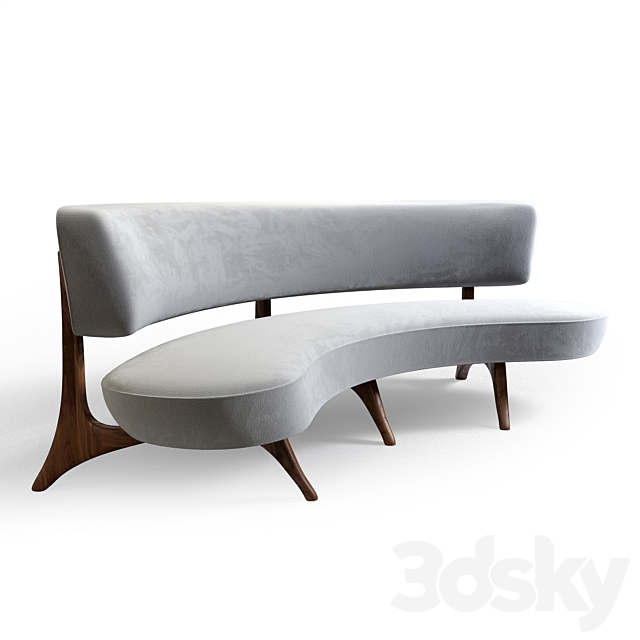 Floating curved sofa by Vladimir Kagan Sofa 3D Models