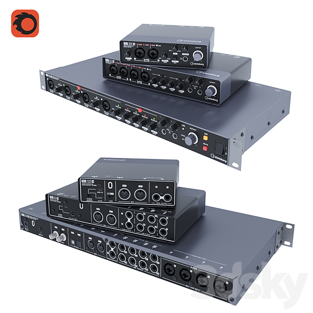 Sound card Steinberg UR22C, UR44C, UR816C - Audio tech - 3D Models