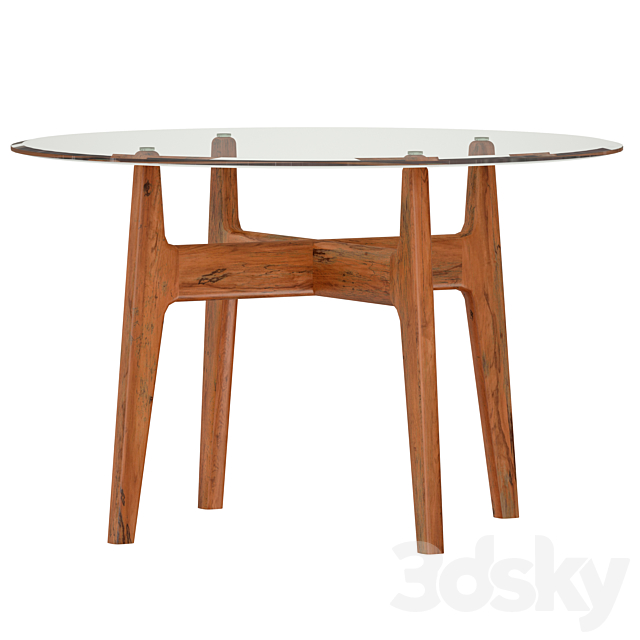 Tate 48 Round Dining Table With Glass, Round Dining Table With Barrel Chairs