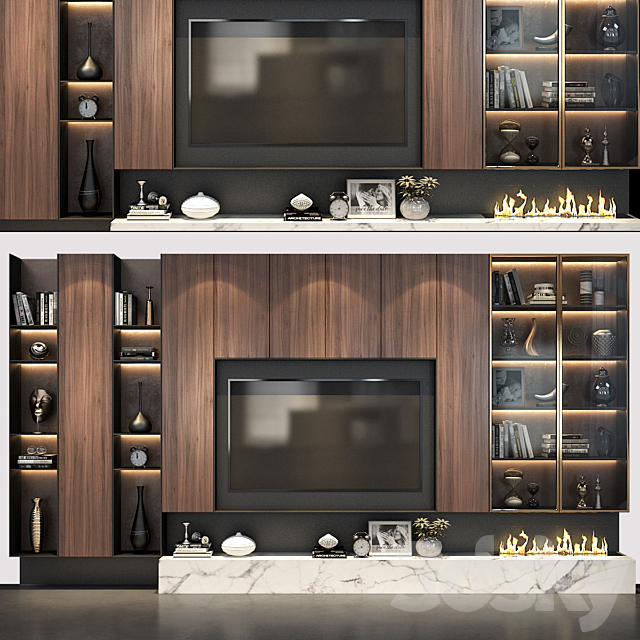 TV wall set 215 - TV Wall - 3D Models