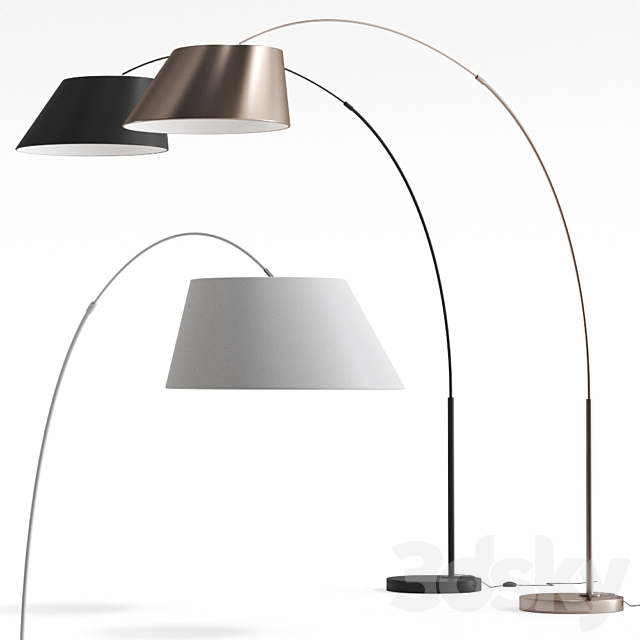 3d models: Floor lamp - Black Lamp Zuiver Arc