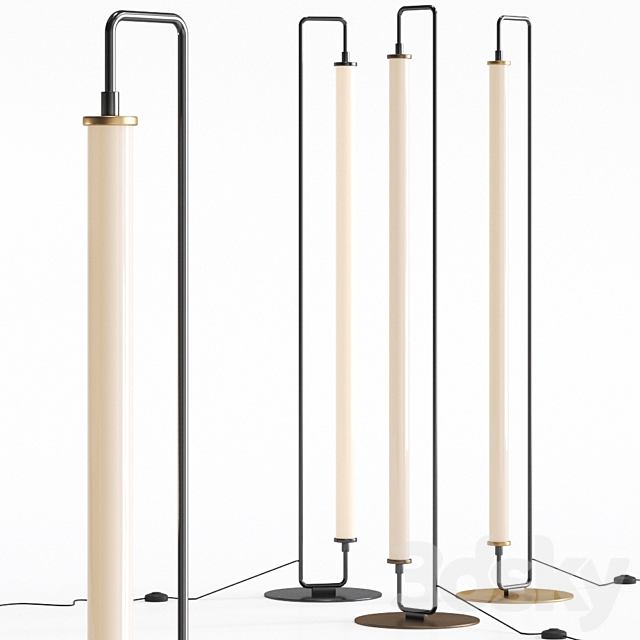 Linear Metal LED Floor Lamp Tube - Floor lamp - 3D Models