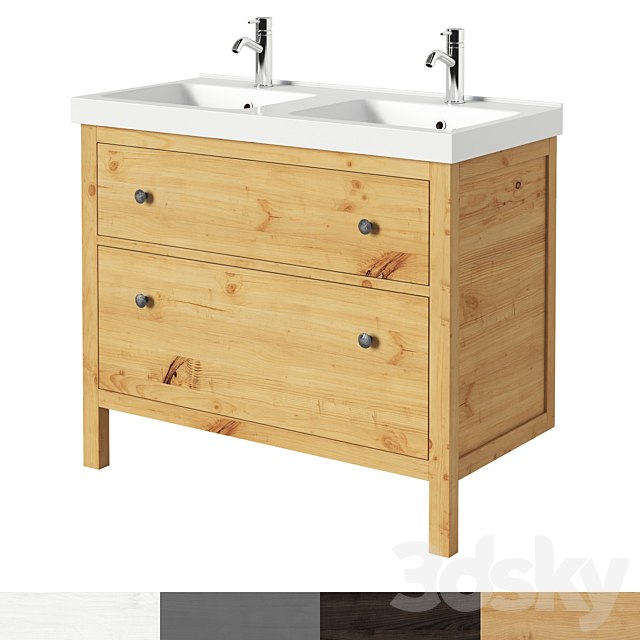 Kea Hemnes Odensvik Sink Cabinet With 2, Ikea Hemnes Double Vanity Installation