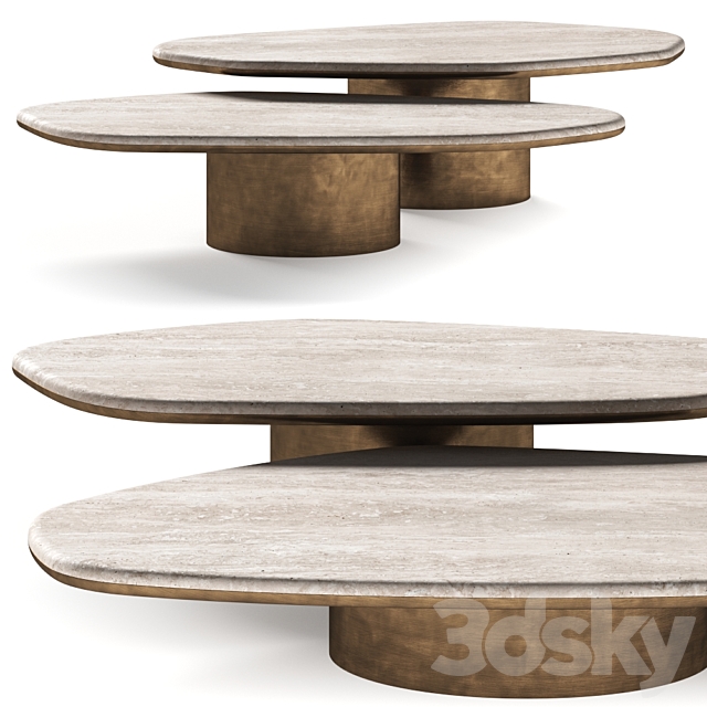 Roberto Cavalli Home Turkana Travertine Coffee Tables - Table - 3D Models