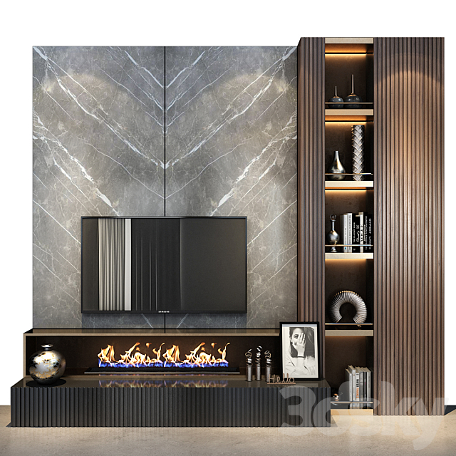 TV shelf 0445 TV Wall 3D Models
