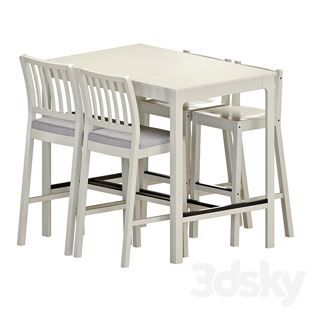 Ikea Ekedalen Bar Table And Stools, Ikea High Table And Chair Set