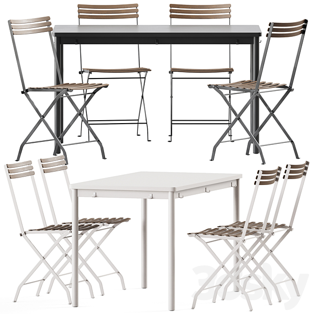 Tommaryd Table Ikea And Flower Folding Chair Ethimo 3d Models Tommaryd Table Ikea And Flower Folding, Foldable Wooden Table Ikea