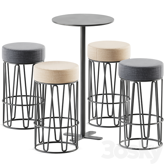 Antibes Table And Outdoor Bar Stool, Outdoor Director Bar Stools And Table