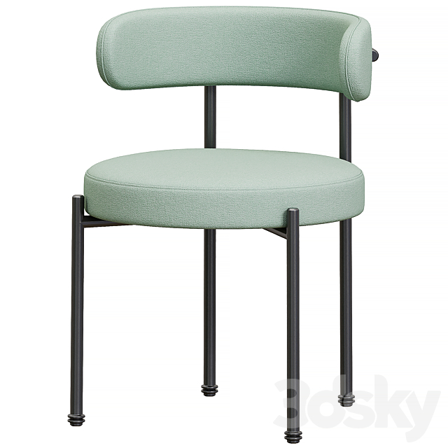 INESSE BOUCLE IVORY DINING CHAIR Chair 3D Models