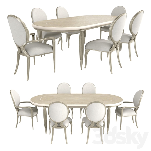 Caracole Lilian Dining Table And Chairs Chair 3d Models Caracole Lilian Dining Table And Chairs, Caracole Dining Table Chairs