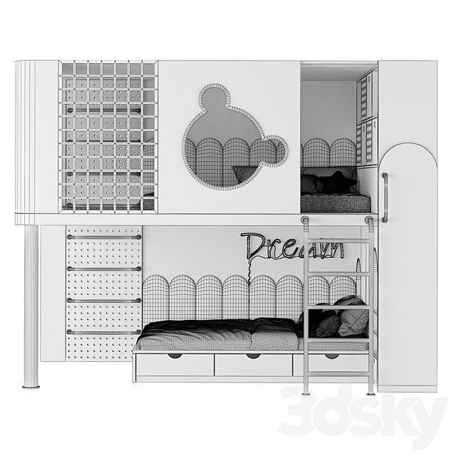 Children's furniture set 28 Full furniture set 3D Models