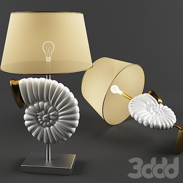 Лампа ракушка - Настольный - 3D Модель.