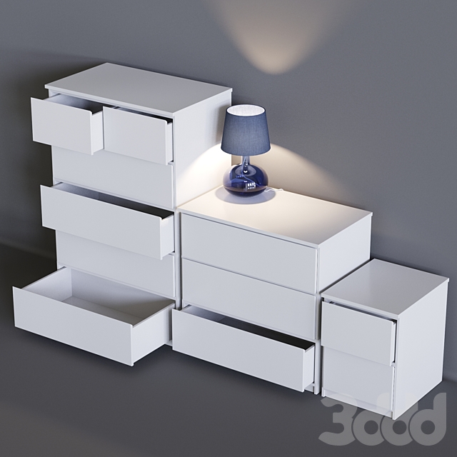 3d modeli tumby komody ikea malm