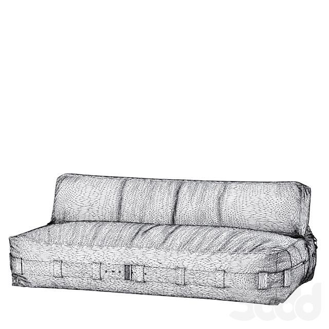 3d модели: Диваны - RH/ CARGO LOUNGE LOVESEAT Dual module sofa for a teenager cargo lounge loveseat from restoration hardware.