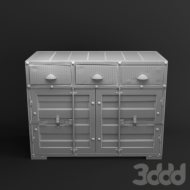 Желтый комод - Тумбы, комоды - 3D Модель