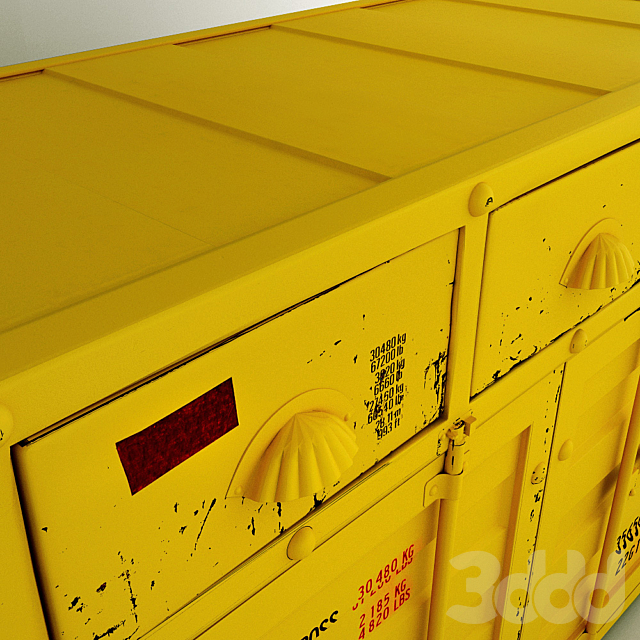Желтый комод - Тумбы, комоды - 3D Модель