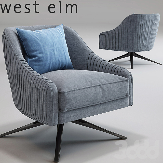 3d модели Кресла Roar Rabbit Swivel Chair_Imported_West Elm_Lichen