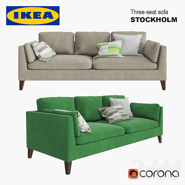 3d модели: Диваны - Ikea_sofa_stockholm