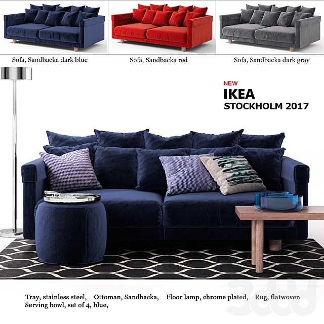 3d modeli divany divan ikea stockholm 2017 ikea stokgolm 2017
