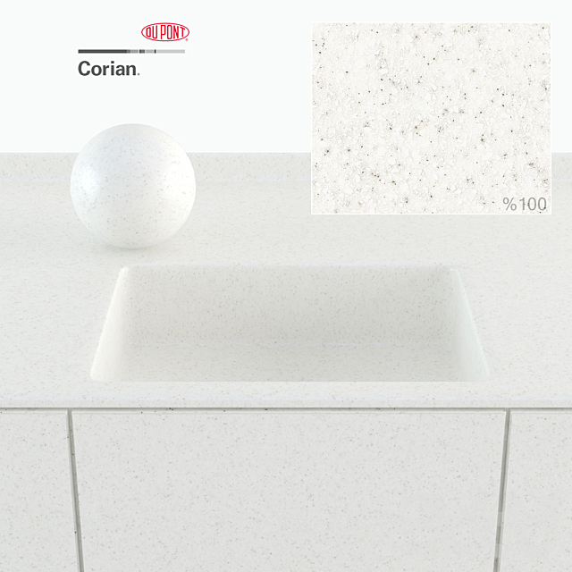 Dupont Corian Kitchen Countertops White Камень 3D Модель