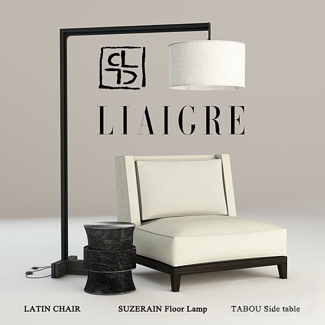 3d модели: Кресла - Christian Liaigre furniture set # 2