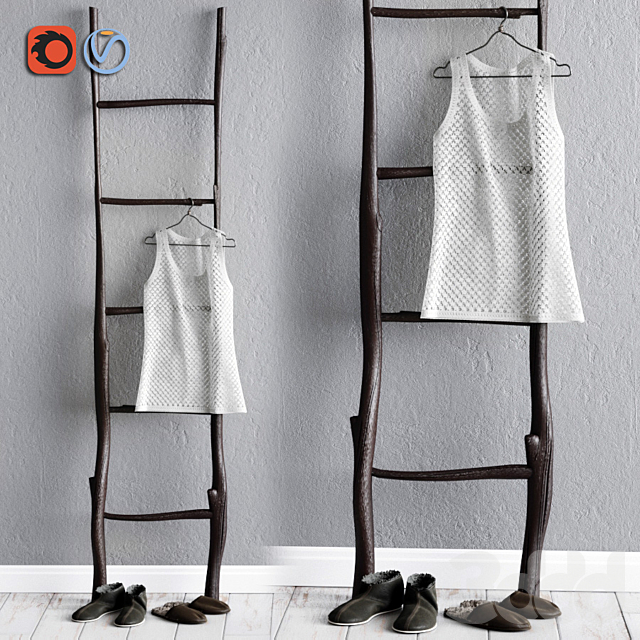 Декоративная лестница, вешалка - Другие предметы интерьера - 3D Модель