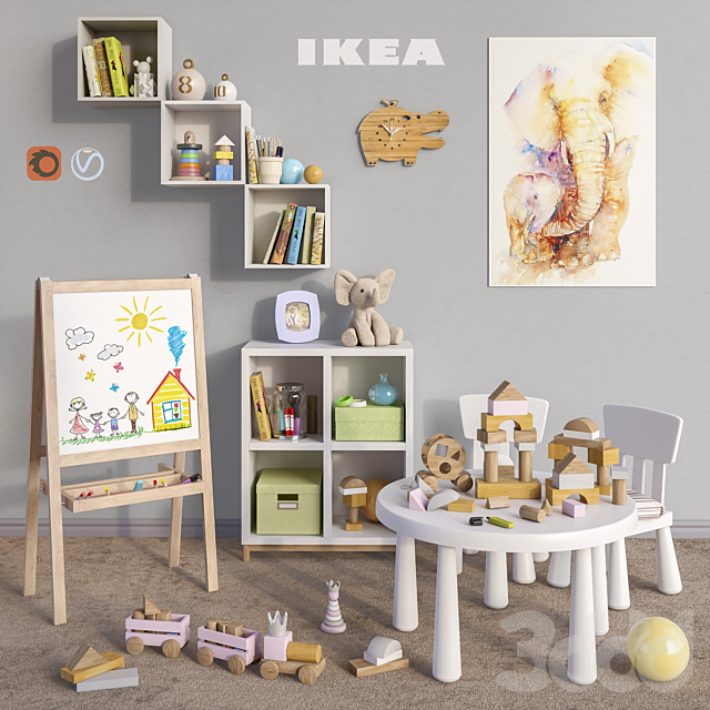 3d Modeli Drugie Predmety Dlya Detskoj Modulnaya Mebel Ikea Aksessuary Dekor I Igrushki Set 5