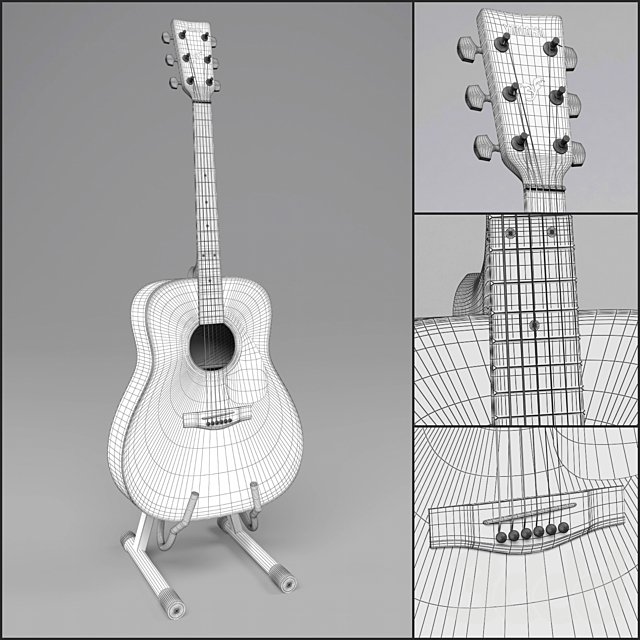 3d Modeli Muzykalnye Instrumenty Akusticheskaya Gitara Yamaha F310