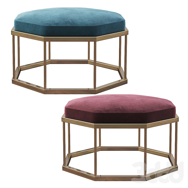 3d Modeli Drugaya Myagkaya Mebel Ottoman Octagon Roar Rabit West Elm