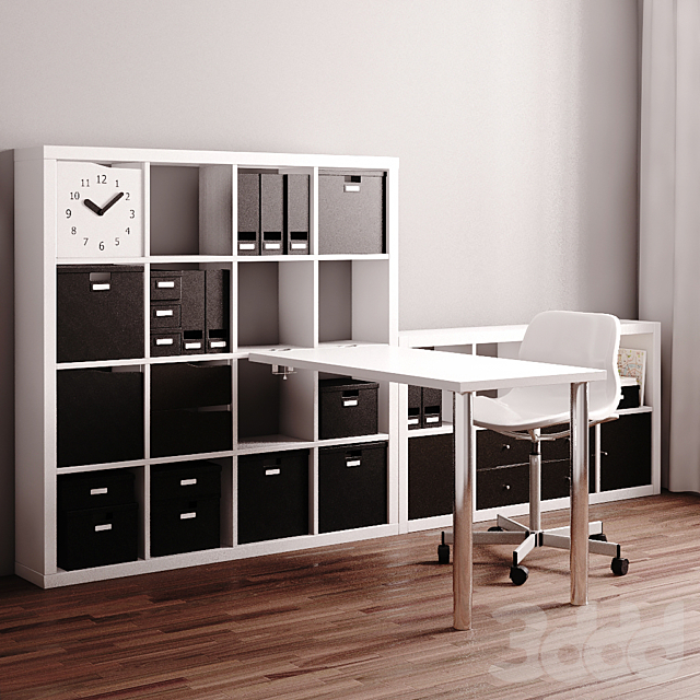 3d Modeli Ofisnaya Mebel Ikea Kallax Workstation