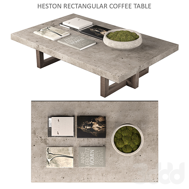 Heston Rectangular Coffee Table - Столы - 3D Модель