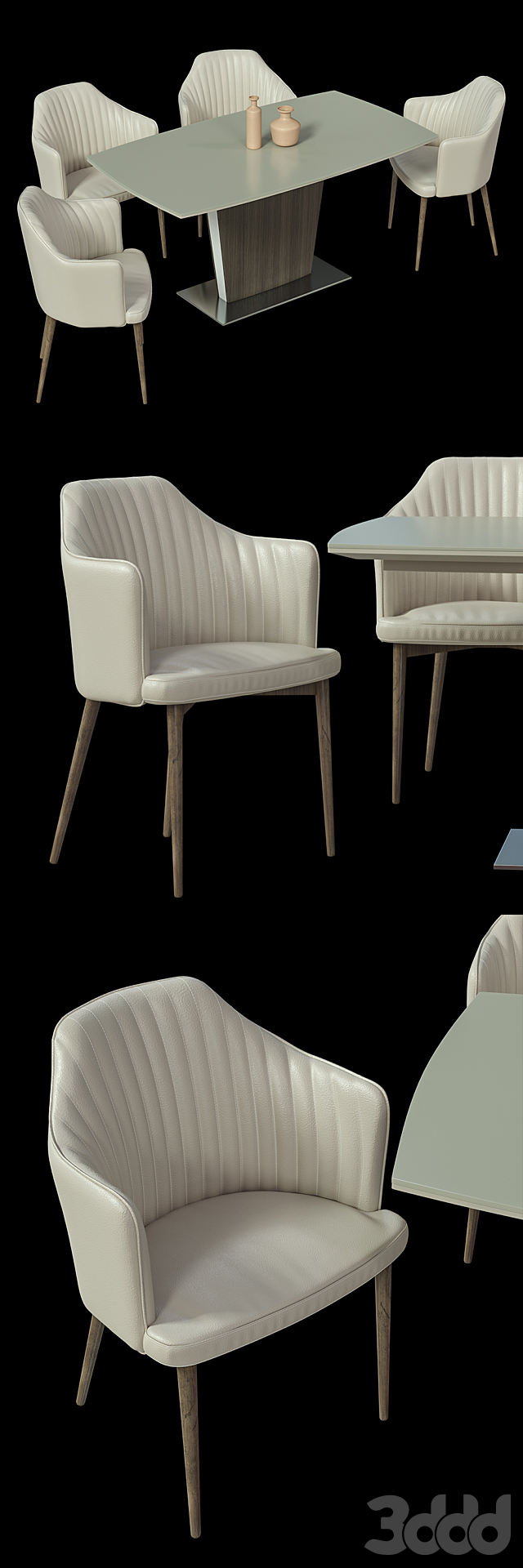 Dining group ITALGRUPPO - Стол + стул - 3D Модель