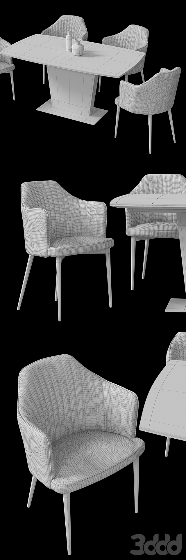 Dining group ITALGRUPPO - Стол + стул - 3D Модель