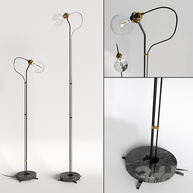 large gold floor lamp