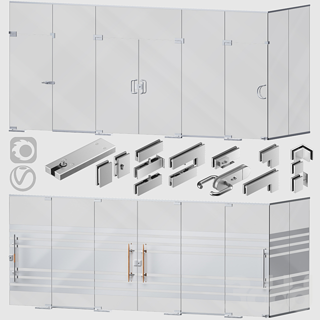 3d Modeli Dveri Steklyannye Peregorodki I Dveri