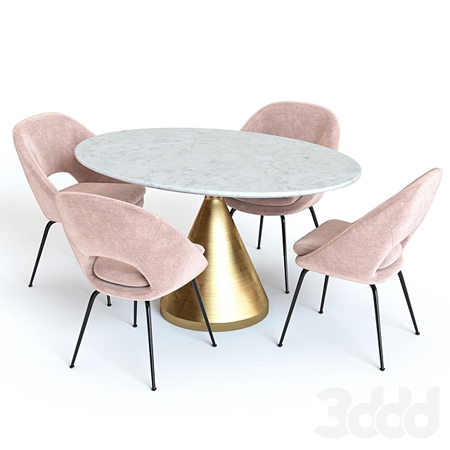 3d модели: Стол + стул - West Elm Silhouette Table and Orb ... (640 x 640 Pixel)