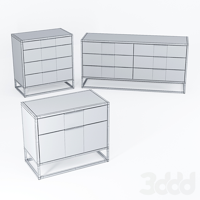 3d модели: Тумбы, комоды - Crate and Barrel Oxford Black ...